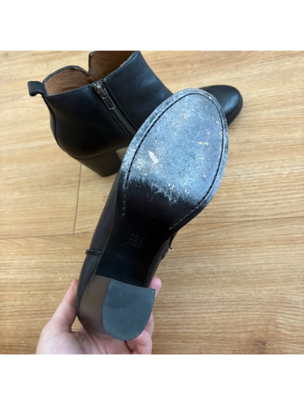 Frye Meghan Leather Heeled Ankle Booties Black Women’s Size 7 B - Picture 9 of 12